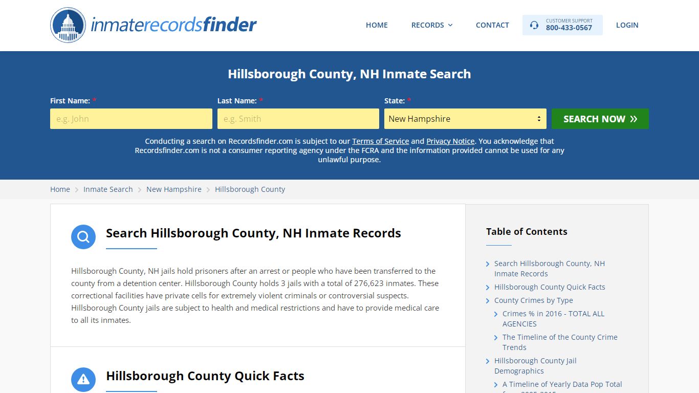 Hillsborough County, NH Inmate Lookup & Jail Records Online